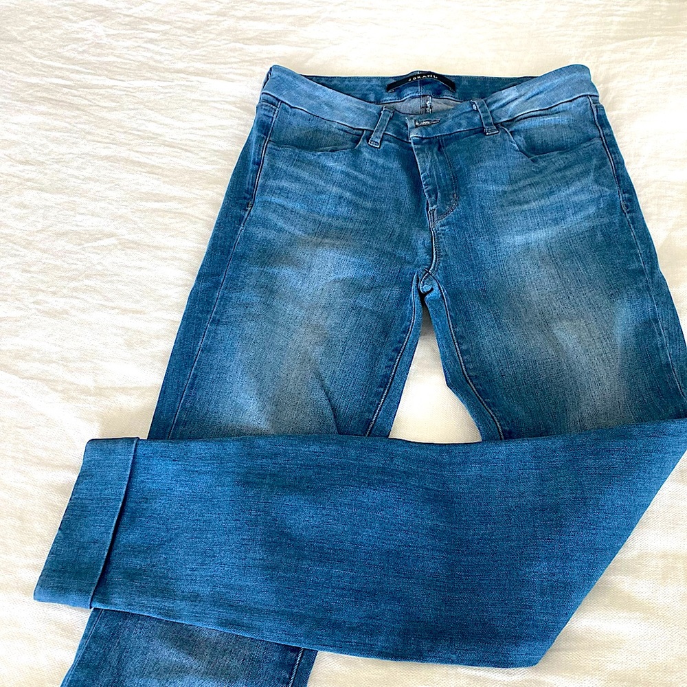 J Brand designer jeans cropped cuffed ankle length 27
